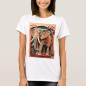 Indian Elephant 3D Paper Art Design T - Shirt (Vorderseite)