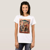 Indian Elephant 3D Paper Art Design T - Shirt (Vorne ganz)