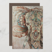 Indian Elephant Einladung (Vorne/Hinten)