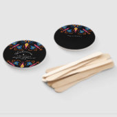 Indian Elephant Floral Black Wedding Fächer (Non-assembled)