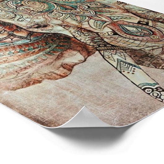 Indian Elephant Poster (Ecke)