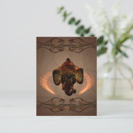 Indian Elephant Postkarte (Stehend Vorderseite)