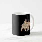 Indian Elephant Style Elephant Rider Paisley Kaffeetasse (VorderseiteRechts)