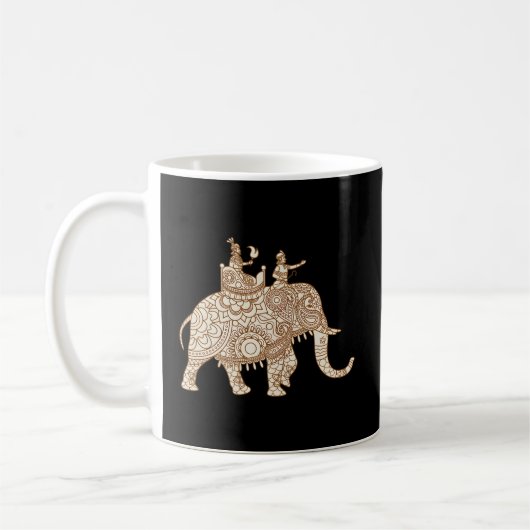 Indian Elephant Style Elephant Rider Paisley Kaffeetasse (Links)