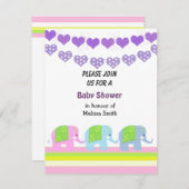 Indian Elephants Baby Shower Einladung (Vorne/Hinten)