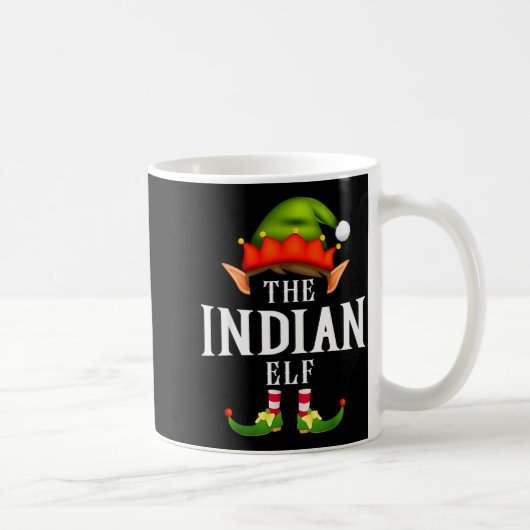 Indian Elf Group Funny Christmas Pajama Party Kaffeetasse (Rechts)