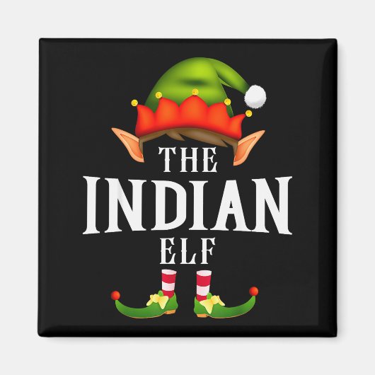 Indian Elf Group Funny Christmas Pajama Party Magnet (Vorne)