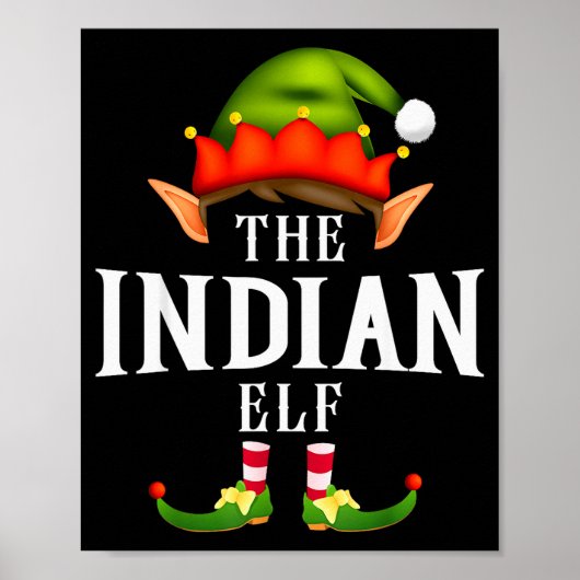 Indian Elf Group Funny Christmas Pajama Party Poster (Vorne)