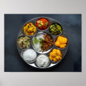 Indian Ethnic Veg Thali Buffet Poster (Vorne)