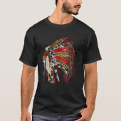 Indian Feather Headdress Western Native American T-Shirt (Vorderseite)