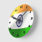 Indian Flag Design Runde Wanduhr (Winkel)