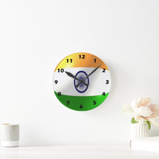 Indian Flag Design Runde Wanduhr (Zuhause)