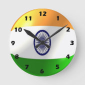 Indian Flag Design Runde Wanduhr (Vorderseite)