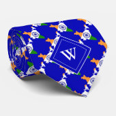 INDIAN Flag India Monogram BLUE Krawatte (Gerollt)