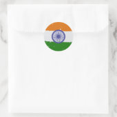 INDIAN FLAG mit Pinselwirkung Runder Aufkleber (Tasche)