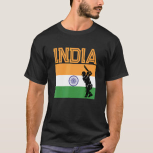 Indian Flag Proud Indian Cricket Player Graphic T-Shirt