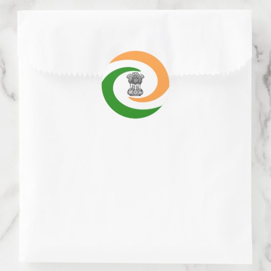 Indian flag runder aufkleber (Tasche)