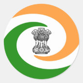 Indian flag runder aufkleber (Vorderseite)