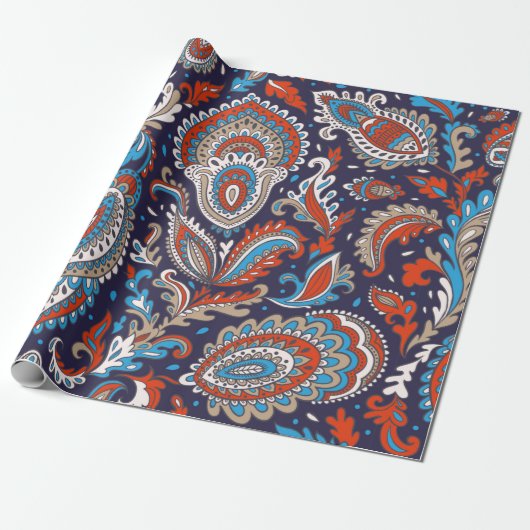 Indian floral paisley medallion pattern. Ethnic Ma Geschenkpapier (Ungerollt)