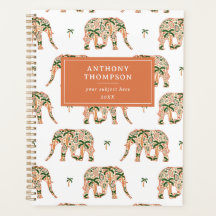 Indian Floral Paisley Ornate Elephants Custom Name