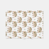 Indian Floral Paisley Ornate Elephants Fleecedecke (Vorderseite (Horizontal))