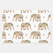 Indian Floral Paisley Ornate Elephants Geschenkpapier Set (Vorderseite 3)