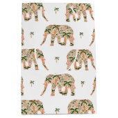Indian Floral Paisley Ornate Elephants Mittlere Geschenktüte (Vorderseite)