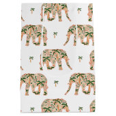 Indian Floral Paisley Ornate Elephants Mittlere Geschenktüte (Rückseite)