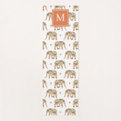 Indian Floral Paisley Ornate Elephants Monogrammed Yogamatte (Vorderseite)