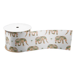 Indian Floral Paisley Ornate Elephants Satinband