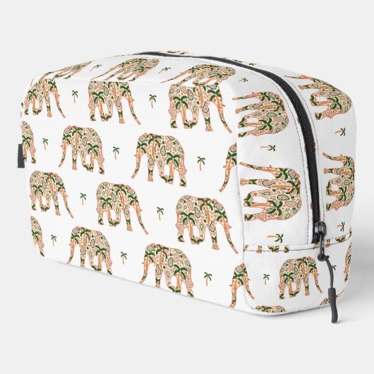 Indian Floral Paisley Ornate Elephants Waschbeutel (Rechte Ecke)
