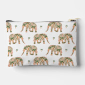 Indian Floral Paisley Ornate Elephants Zubehörtasche (Rückseite)