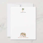 Indian Floral Paisley Verzierte Elefanten Mitteilungskarte (Vorderseite)