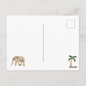 Indian Floral Paisley Verzierte Elefanten Postkarte (Rückseite)