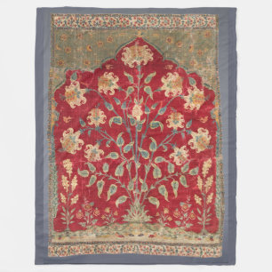Indian Floral Rug 17. Jahrhundert Kunst Fleecedecke