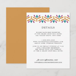 Indian Folk Art Mustard WEDDING Gastdetails Begleitkarte