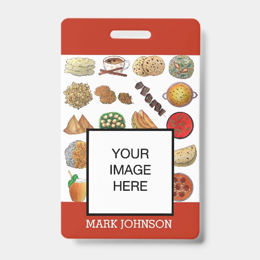 Indian Food Cuisine Café Restaurant Koch Server Ausweis (Vorderseite)