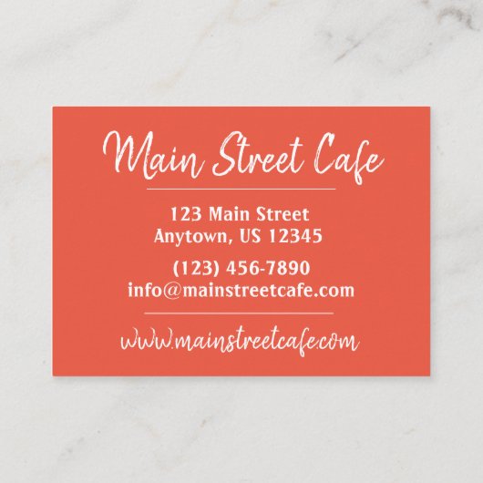 Indian Food Cuisine Cuisine Köche Visitenkarte (Rückseite)