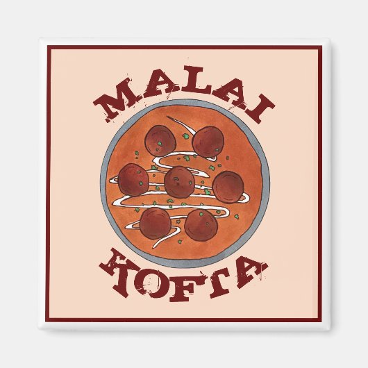 Indian Food Cuisine Malai Kofta Vegetarian Disc Magnet (Vorne)