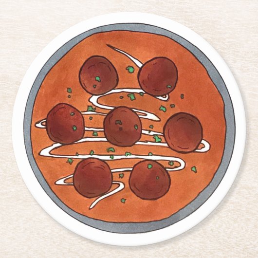 Indian Food Cuisine Malai Kofta Vegetarian Disc Runder Pappuntersetzer (Vorderseite)