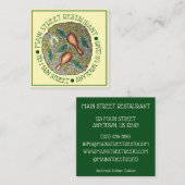 Indian Food Cuisine Restaurant Chicken Biryani Quadratische Visitenkarte (Vorne/Hinten)