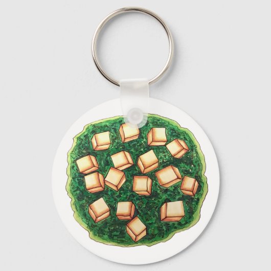 Indian Food Koch India Saag Paneer Spinach Chek Schlüsselanhänger (Vorderseite)