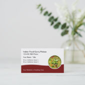 Indian Food Restaurant Cuisine Business Cards Visitenkarte (Stehend Vorderseite)