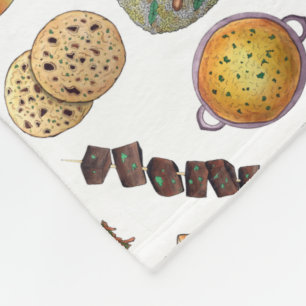 Indian Foods Geschirr Cuisine of India Illustratio Fleecedecke