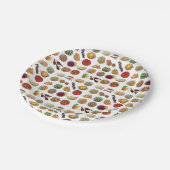 Indian Foods Geschirr Cuisine of India Illustratio Pappteller (Schrägansicht)