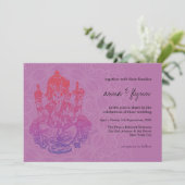 Indian Ganesh Lila Lilac Wedding Einladung (Stehend Vorderseite)