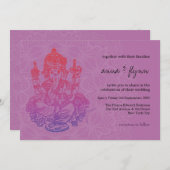 Indian Ganesh Lila Lilac Wedding Einladung (Vorne/Hinten)