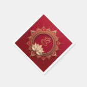 Indian Ganesh Red Traditional Lotus Wedding Serviette (Ecke)