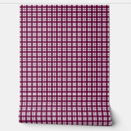 Indian Gingham 1 Burgundy Tapete