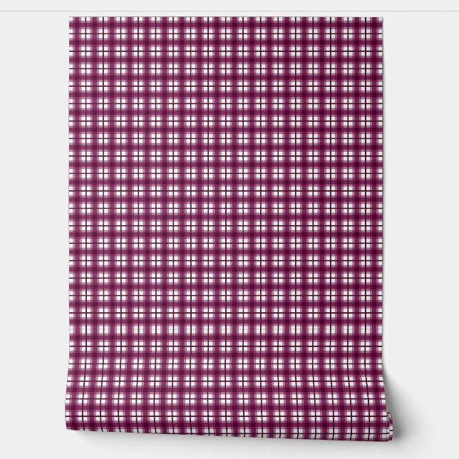 Indian Gingham 1 Burgundy Tapete (Abrollen)